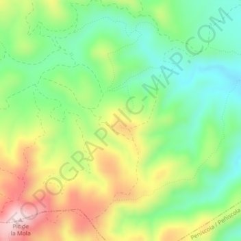 Mapa topográfico la Garrotxa, altitud, relieve