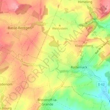 Mapa topográfico Esing, altitud, relieve