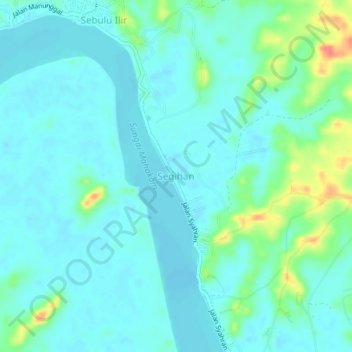 Mapa topográfico Segihan, altitud, relieve