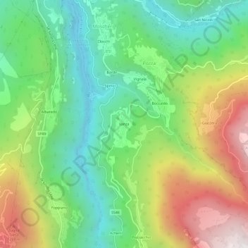 Mapa topográfico Vanza, altitud, relieve
