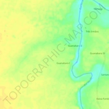 Mapa topográfico Guanabara I, altitud, relieve