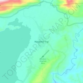 Mapa topográfico Waghete Tigi, altitud, relieve
