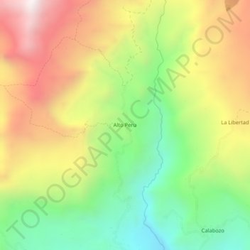 Mapa topográfico Alto Peru, altitud, relieve
