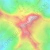 Mapa topográfico Pico Simón Bolívar, altitud, relieve
