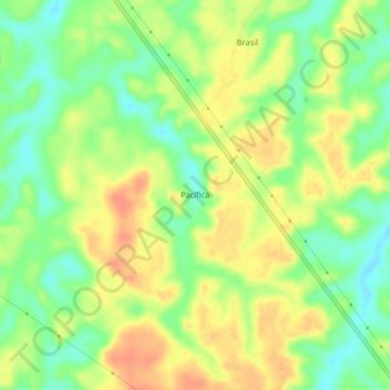Mapa topográfico Pacífica, altitud, relieve
