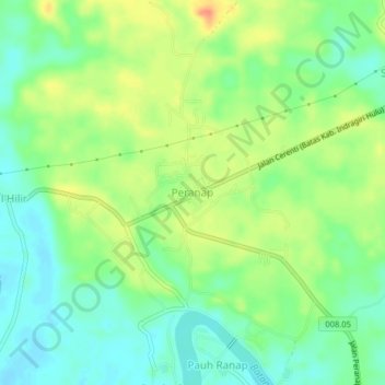 Mapa topográfico Peranap, altitud, relieve