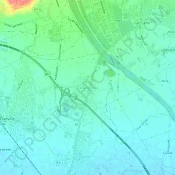Mapa topográfico Passo di Riva, altitud, relieve