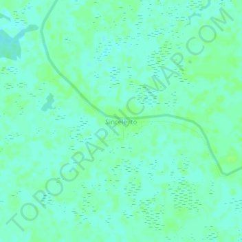 Mapa topográfico Sincelejito, altitud, relieve