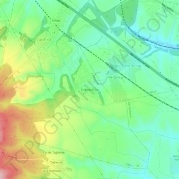 Mapa topográfico Colle del Fico, altitud, relieve