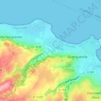 Mapa topográfico La Rivière, altitud, relieve