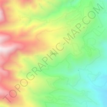 Mapa topográfico Todo, altitud, relieve
