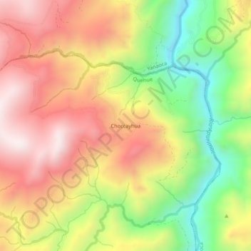 Mapa topográfico Choccayhua, altitud, relieve