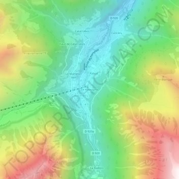 Mapa topográfico Le Haougara, altitud, relieve
