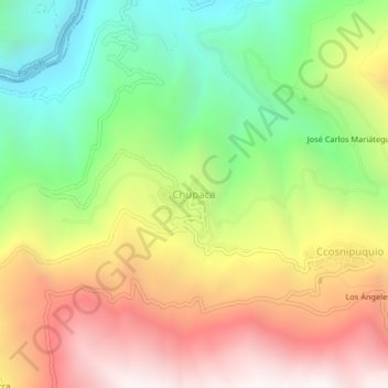 Mapa topográfico Chupaca, altitud, relieve
