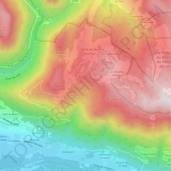 Mapa topográfico La Bottière, altitud, relieve