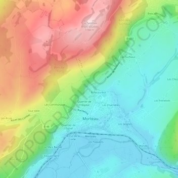 Mapa topográfico Le Tremplin, altitud, relieve