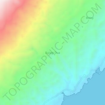 Mapa topográfico Bulagi Dua, altitud, relieve