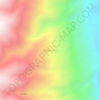 Mapa topográfico Kasiguncu, altitud, relieve