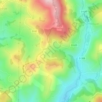 Mapa topográfico La Croix Mulsant, altitud, relieve