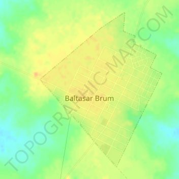 Mapa topográfico Baltasar Brum, altitud, relieve
