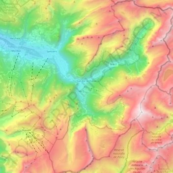 Mapa topográfico Sixt-Fer-à-Cheval, altitud, relieve