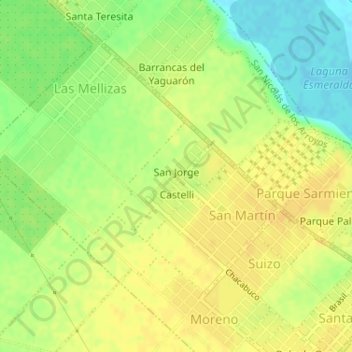Mapa topográfico San Jorge, altitud, relieve