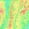 Mapa topográfico Vermont, altitud, relieve