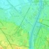 Mapa topográfico Huningue, altitud, relieve