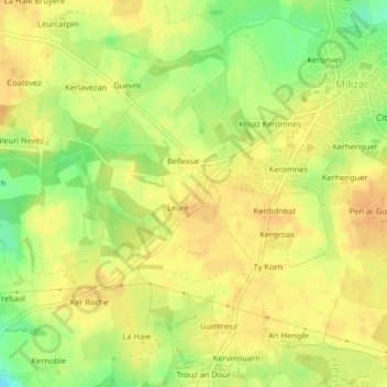 Mapa topográfico 29290, altitud, relieve