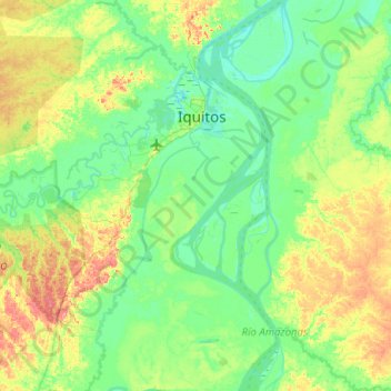 Mapa topográfico Belén, altitud, relieve
