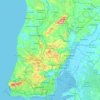 Mapa topográfico Lisboa, altitud, relieve