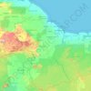 Mapa topográfico Guyana, altitud, relieve