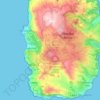 Mapa topográfico Lajes das Flores, altitud, relieve