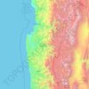 Mapa topográfico Región de Coquimbo, altitud, relieve