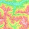 Mapa topográfico Uvernet-Fours, altitud, relieve