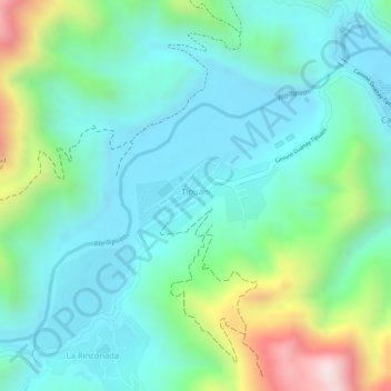 Mapa topográfico Tipuani, altitud, relieve