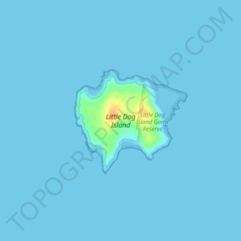 Mapa topográfico Little Dog Island, altitud, relieve