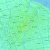 Mapa topográfico Shanghái, altitud, relieve