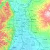 Mapa topográfico Taiyuán, altitud, relieve