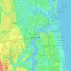 Mapa topográfico Jacksonville, altitud, relieve