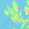Mapa topográfico Skye, altitud, relieve
