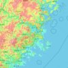 Mapa topográfico Fuzhou, altitud, relieve