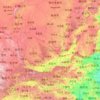 Mapa topográfico Shaanxi, altitud, relieve