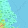 Mapa topográfico Shanghái, altitud, relieve