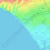 Mapa topográfico Santa Monica, altitud, relieve