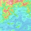 Mapa topográfico Xiamen, altitud, relieve
