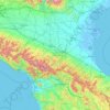 Mapa topográfico Emilia-Romaña, altitud, relieve