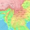 Mapa topográfico 怒江, altitud, relieve